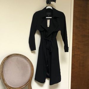 Banana Republic Factory Black Soft Trench Coat